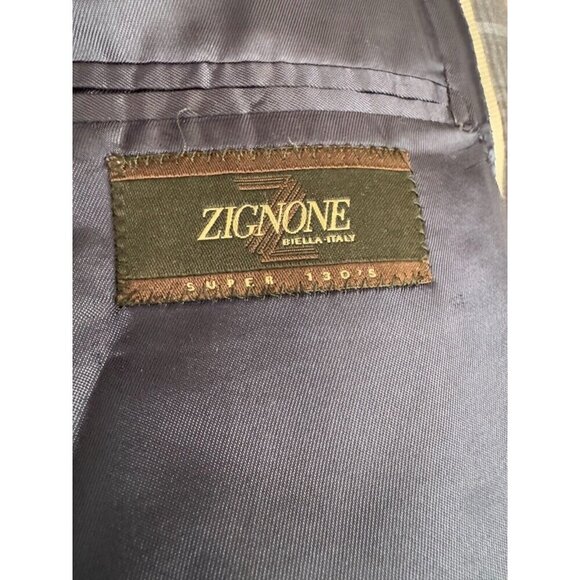 Nordstrom Siena Regular Fit Gray Blue Plaid Wool Mens Suit Jacket - Picture 7 of 7